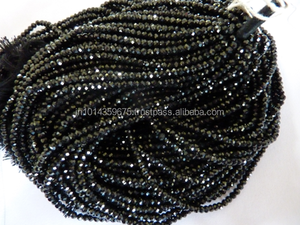 Spinelle Noir naturel Enduit Bleu Facettes en Vrac Perles - Product Image 3