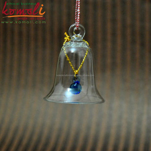 เครื่องประดับกระดิ่งแก้วแบบเป่าใสใหม่แบบทำมือสำหรับตกแต่งวันหยุดคริสต์มาสทำด้วยมือของตกแต่งต้นไม้บ้านหรืองานหัตถกรรมของขวัญ - Product Image 5