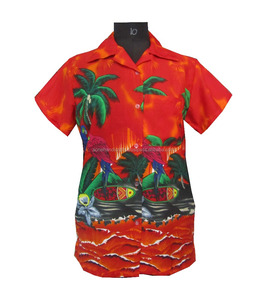 Perroquet imprimé Polyester tissu saison d'été personnalisé écologique recyclé hommes chemises à fleurs hawaïennes pour hommes - Product Image 5