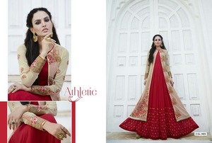 Magnifique Salwar Kameez de créateur pour filles, en lin, prêt-à-porter, pré-cousu, pour mariage et fête, modèle Kanya, vêtements fantaisie - Product Image 4