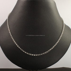 Venta al por mayor clásico regalo de compromiso de boda 2mm 925 collar de cadena Rolo de plata esterlina 18 pulgadas (46cm) - Product Image 6