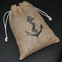 Petite pochette en jute avec cordon de serrage sac en jute personnalisé sacs en gros sacs fourre-tout unis en vrac petite toile - Product Image 3