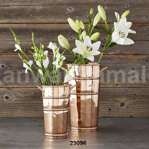 Lot de 2 vases à fleurs en cuivre pour la maison, le jardin, les fêtes de mariage et le balcon. - Product Image 1
