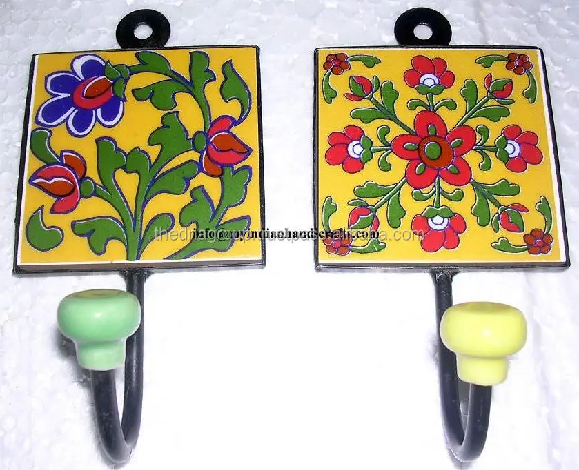 High Quality Handmade Indian Cheap Price Ceramic Hanger Hook For Wall Hanging Most Selling ceramic hanger