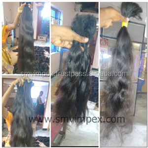 Pelo humano indio a granel. ¡100% sin procesar! ¡Sin mezcla de pelo animal! Precio barato virgen indio Remy cabello humano a granel - Product Image 4