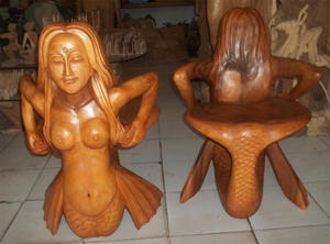 เก้าอี้ไม้ธีมนางเงือกสำหรับตกแต่งบ้าน - Product Image 3