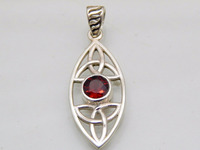 Pendentif en argent sterling 925 classique avec pierre précieuse grenat et quartz, haute qualité, élégant, pour mariage, pour femme