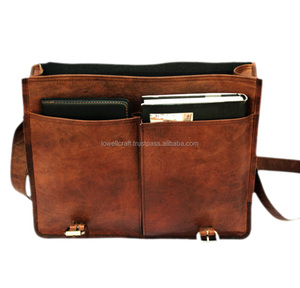Bolso de Cuero Genuino Clásico LOWELLCRAFT con Correa para el Hombro y Cierre de Hebilla para Mujeres, Uso Profesional, Hecho en Delhi - Product Image 3