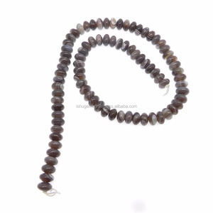 Cuentas de piedras preciosas de ágata de Botswana, 8,50mm, redondas, lisas, sueltas, 15,50 pulgadas de longitud, Color gris para joyería - Product Image 1