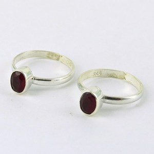 Fabulous Oval Red Onyx Gemstone 925 Sterling Silver Toe <b>Rings</b> Fashion Silver Jewelry <b>Indian</b> Silver Jewelry - Product Image 3
