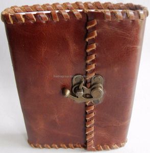 Wholesale Custom Genuine Leather Journal Notebook Antique Brass <b>Lock</b> Whipstitch Edge Diary for OEM Bulk Order - Product Image 6