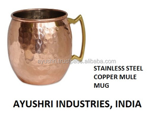 Meilleures ventes Mule à bière en cuivre et acier inoxydable de haute qualité Tasses à cocktail Tasses martelées - Product Image 2
