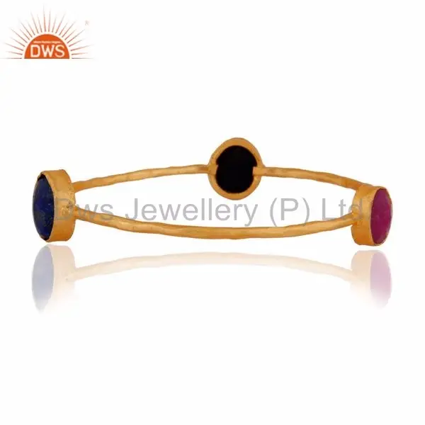 Lapis Lazuli — bracelet élégant en laiton, pierres précieuses Aventurine rouge et noir, pierres précieuses or, vente en gros et fournitures