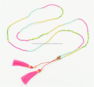  Collar Largo con Borlas Hecho a Mano, Felicidad Artesanal - Product Image 1