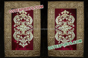 Wedding Sangeet <b>Embroidered</b> Backdrop Different Design Wedding Velvet Backdrop Beautiful Wedding Velvet Backdrop <b>Curtains</b> - Product Image 4