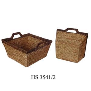 Plateaux en jacinthe d'eau naturelle, corbeilles rectangulaires tissées pour le rangement et l'organisation (HS 3533/3) - Product Image 4