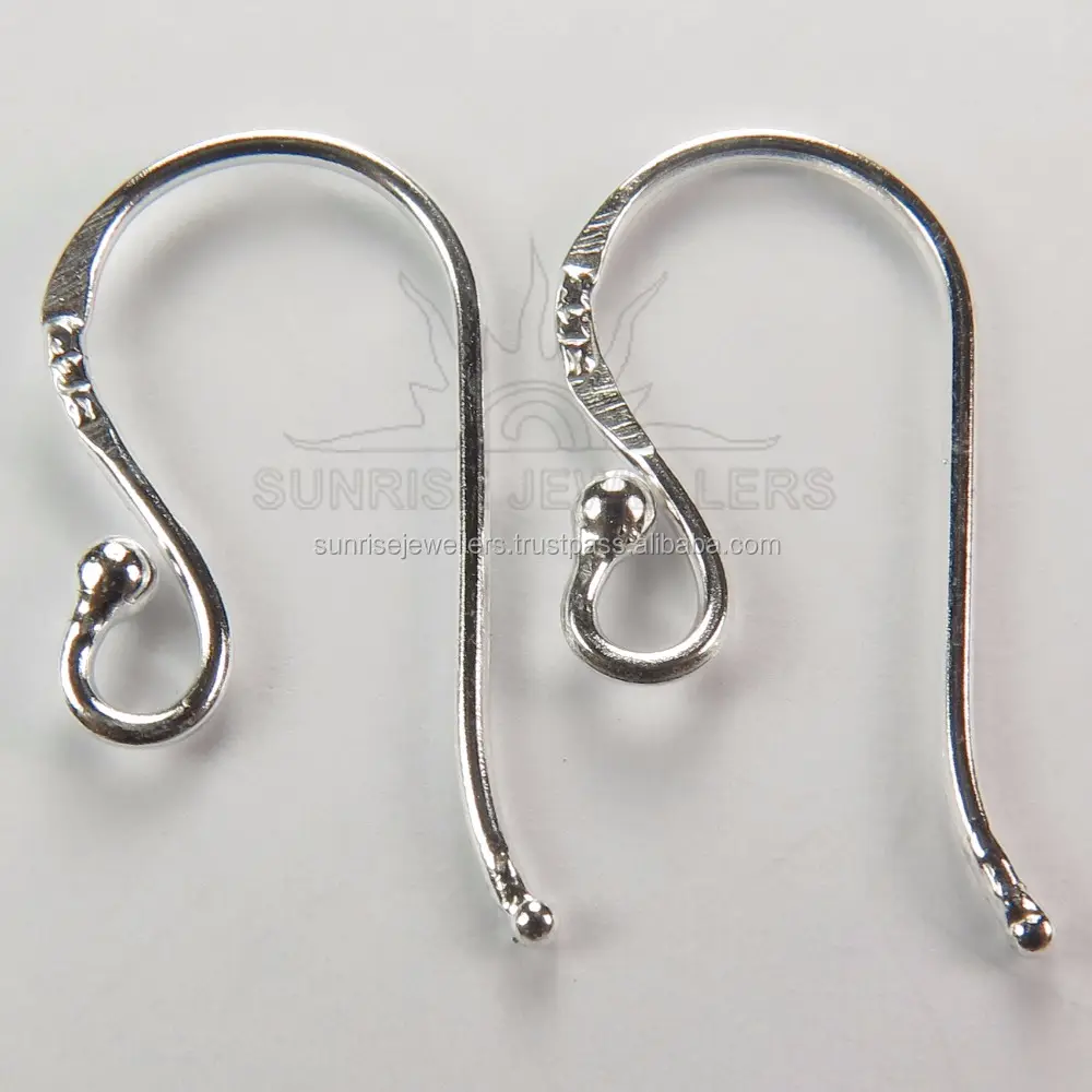 jewelry findings Stamped 925 Solid Sterling Silver ball Ear Wire hooks For Earrings Wholesale