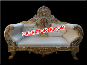 Muebles de madera tallados en plata para bodas, sofá de metal morado y plateado para bodas, fabricante de muebles metálicos para bodas indias en el Reino Unido. - Product Image 4