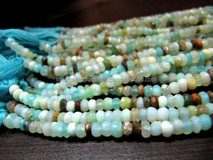 Opale naturelle authentique à 100 %, en verre, facettée, taille 3-4 mm, brin complet de 13 pouces de long, certifiée par un tiers pour la fabrication de bijoux - Product Image 6