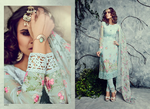 Robe Salwar Kameez de styliste, broderie lourde, Style indien et marocain, avec diamant, travail, grande taille - Product Image 3
