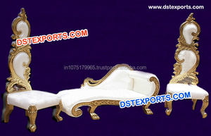 Muebles para bodas: Elegante juego de sofás italianos para bodas, juego de sofás de madera tallada con metal, precio de fábrica, sofá de madera de teca para EE. UU. - Product Image 3