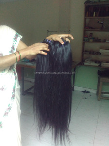 Type de tissage de cheveux humains de prolongements de cheveux Remy indiens vierges non traités - Product Image 2