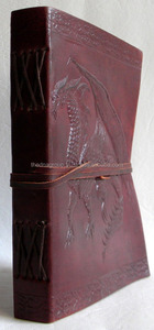 Classic Handmade Vintage Single Embossed Flying Dragon Leather <b>A5</b> Journal Single Dragon Strap Closure Notebook and Thread Sewing - Product Image 3