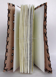 Cuaderno impreso de tapa dura con material de cubierta de papel hecho a mano, tamaño B5, vintage, cuero tostado, diseño único - Product Image 6