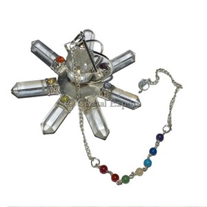 Générateur de guérison à Quartz en cristal naturel, avec chaîne à pendule - Product Image 1
