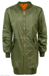 Chaqueta universitaria de bombardero de Aviador acolchada Vintage, chaqueta Bomber larga para mujer, chaqueta Bomber clásica de línea larga para chicas, chaquetas personalizadas para mujer - Product Image 6