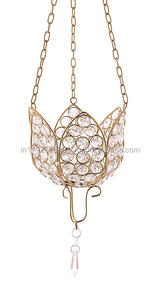 Bougeoirs en métal or et laiton de luxe vintage hauts en alliage de verre pour mariage et décoration intérieure bougeoirs en cristal - Product Image 2