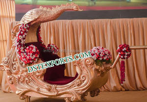 Latest Design Wedding Brass Golden Peacock <b>Doli</b> Indian Wedding Swan Gold Palki Shahi Wedding <b>Doli</b> - Product Image 2