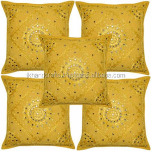 Décor indien fait à la main coton housse de coussin taie d'oreiller à la main décoratif housses de coussin - Product Image 3