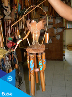 Campanilla de viento de bambú hecha a mano de alta calidad, decoración para el hogar o el jardín asequible bali indonesia