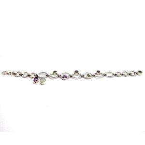Pulseras de Plata de Ley 925 con Dijes de Varias Formas y Piedras, Estilo Bohemia, para Mujer/Unisex, de Shri Ashapura Jewels, Ideales para Bodas y Fiestas Cristianas - Product Image 4