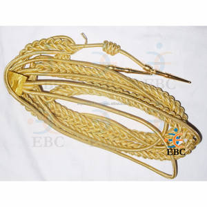 Cordones de vestir de algodón de alta calidad OEM al por mayor Alambre de oro con doble punta de latón Cordón de hombro personalizado uniforme Aiguillette EBC - Product Image 5