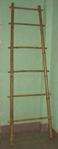 <b>Decorative</b> Natural Bamboo <b>Ladder</b>-Farmhouse Design Eco-Friendly Outdoor Furniture for Bathroom Storage - Product Image 3
