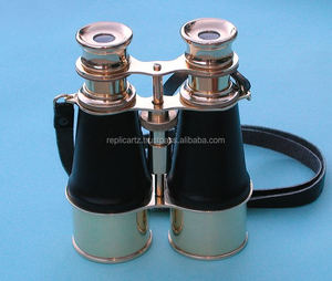 Binoculares de Latón con Funda de Cuero Hecha a Mano, Binoculares Náuticos Marinos Antiguos, Telescopio de Latón Estilo Vintage - Product Image 3