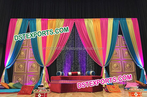 Décoration de mariage Sangeet scène de mariage musulman avec parapluie décoration étapes de réception avec anneau cérémonie USA - Product Image 5