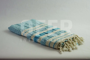 Twinkle <b>Turkish</b> Peshtemal <b>Towel</b> Fouta Hammam - Handmade - Crinkle Effect- Navy Face <b>Towels</b> - Product Image 4