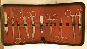 Estudiante Cirugía 10 Piezas Instrumentos quirúrgicos estuche de cuero con cremallera Caja del kit Delta Med Surgical - Product Image 6