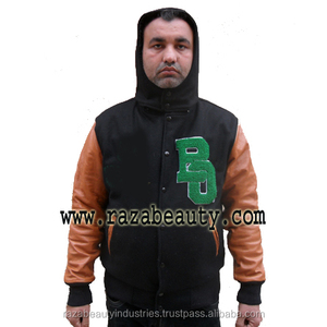 Vestes personnalisées Varsity Letterman College Vestes Bomber respirantes en peau de vache avec fonction de taille grande pour l'hiver - Product Image 2