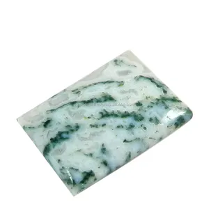 Moss Agate 4.55 gms Rectangle Cabochon 19x27mm handmade stones for jewelry IG1516