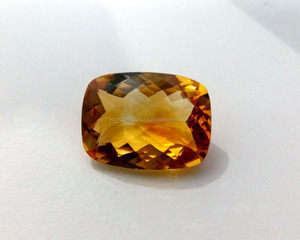 อัญมณีรูปทรงเบาะซิทรินธรรมชาติแบบสังเคราะห์ที่ผ่านการรับรองสำหรับเครื่องประดับทำแหวนต่างหู - Product Image 1