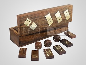 Juego de Dominó de Madera Hecho a Mano con Caja de Almacenamiento para 5 Dados |   Juguete Educativo Unisex para Niños de 5 a 7 Años |   Juguete Educativo Clásico - Product Image 2