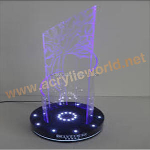 โปรโมชั่นปรับแต่งไฟ LED อะคริลิเหล้าชั้นวางไวน์แสดงเคาน์เตอร์ - Product Image 2