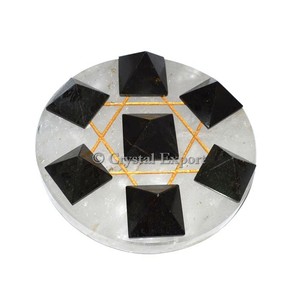 Pentagrama De Cuarzo Cristal Con Turmalina Negra - Product Image 1