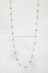 <b>Long</b>-Stranded Smoky Quartz with Gold Vermeil Elegant Layered <b>Necklace</b> for Engagement Wedding Anniversary or Party Gift Idea - Product Image 2