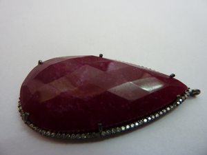 ขายส่งทับทิมปู Cz ลูกแพร์พลอยฝาจี้สีแดงเครื่องประดับแฟชั่นเสน่ห์จี้ - Product Image 2