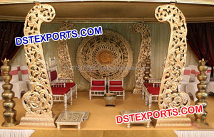 Puertas de bienvenida reales para boda, decoración de entrada tallada de fibra, elegante, para boda - Product Image 4